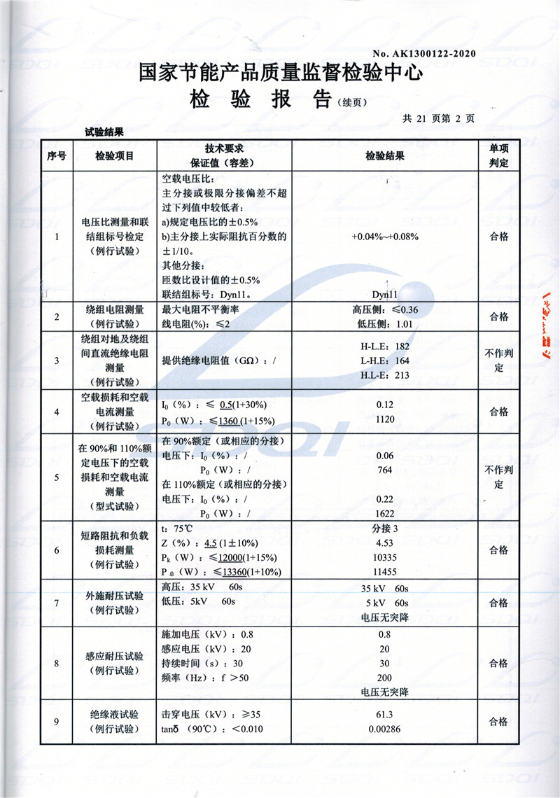 高低压试验报告-S11-1250台前台前台前油浸式变压器-2.jpg